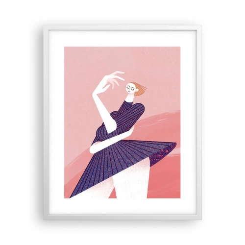 Affiche dans un cadre blanc - Poster - Chaque pas de danse est une ceinture - 40x50 cm