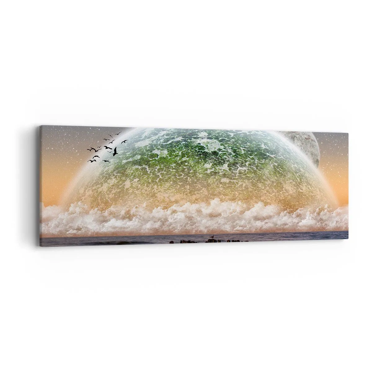 Impression sur toile - Image sur toile - Et le monde est sorti de l'eau - 90x30 cm