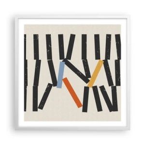 Affiche dans un cadre blanc - Poster - Dominos – composition - 60x60 cm