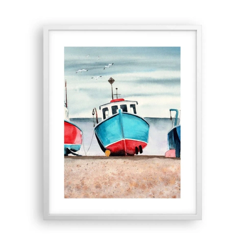 Affiche dans un cadre blanc - Poster - Prêt pour la pêche - 40x50 cm