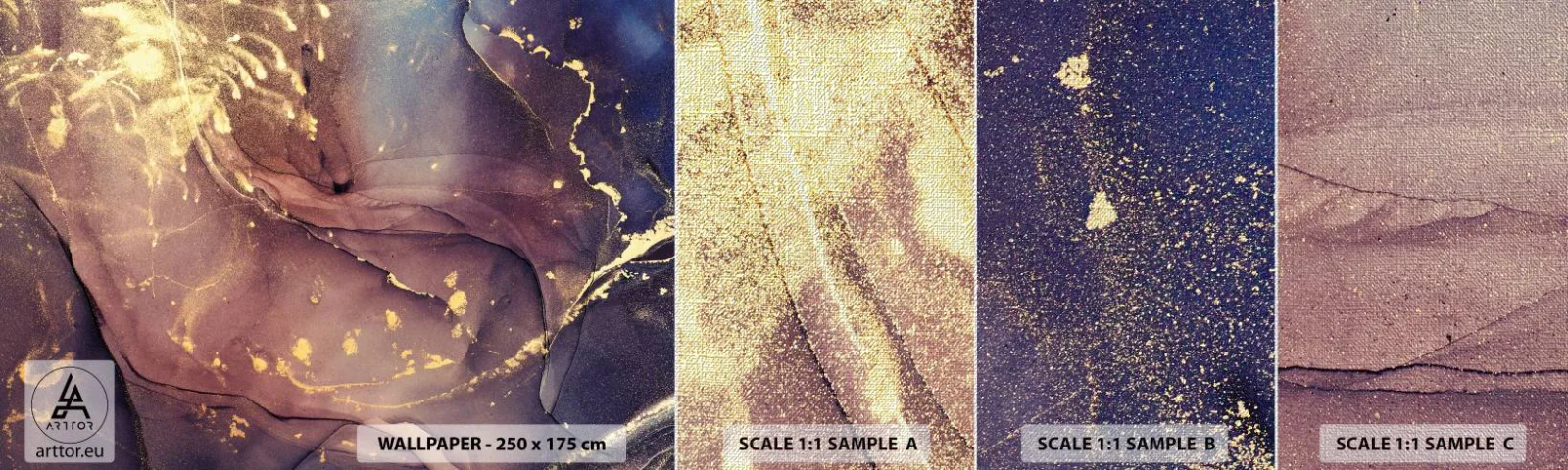 Échantillon de Papier Peint Premium Canvas - Matière et esprit - Abstraction, Morceau, Modèle moderne - 100x30 cm