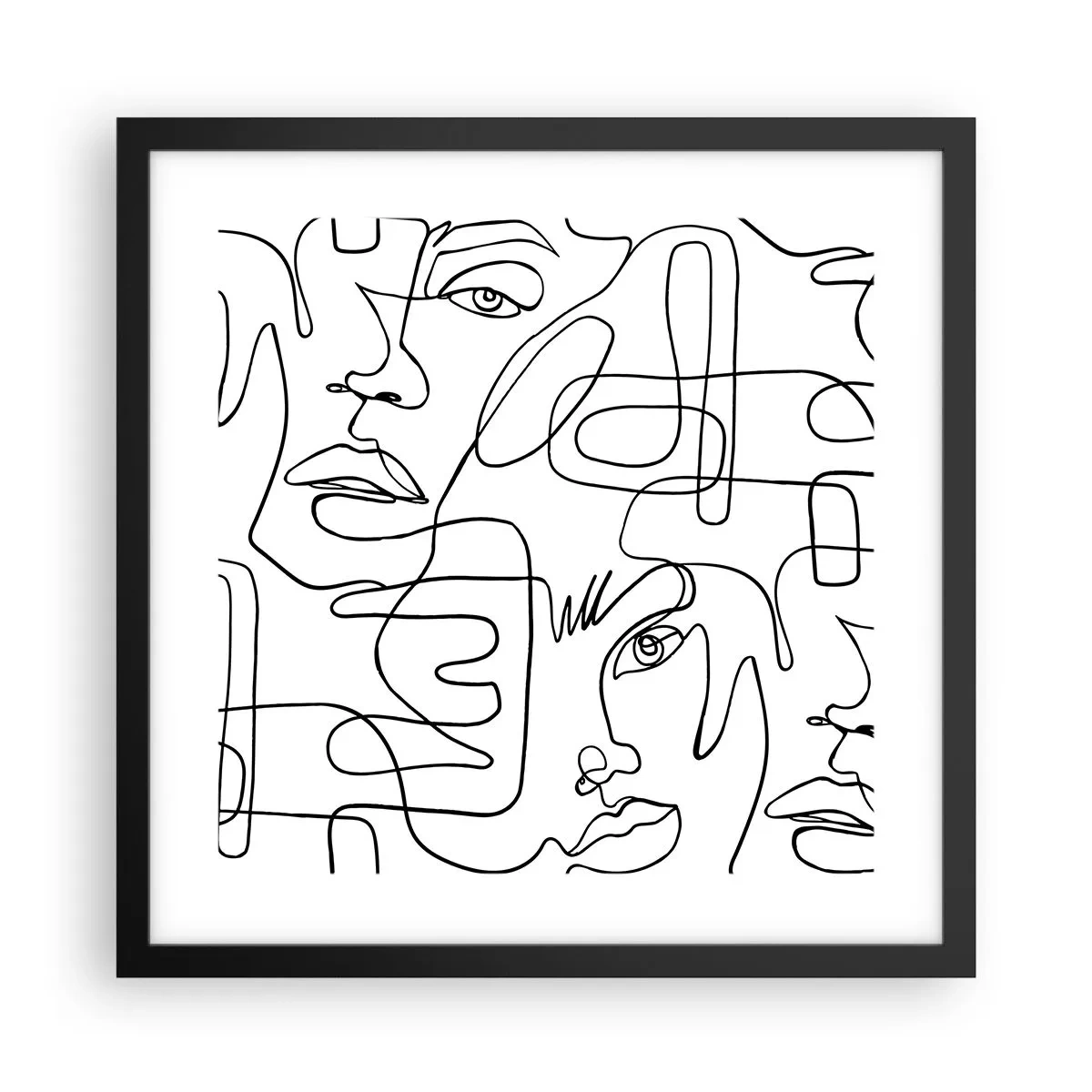 Affiche dans un cadre noir - Poster - Dans des émotions enchevêtrées - 40x40 cm