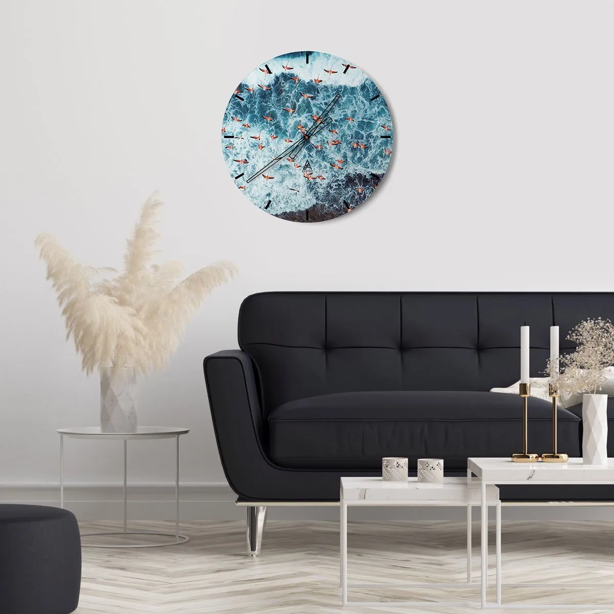 Horloge murale - Pendule murale - Défilé du bord de mer - 30x30 cm
