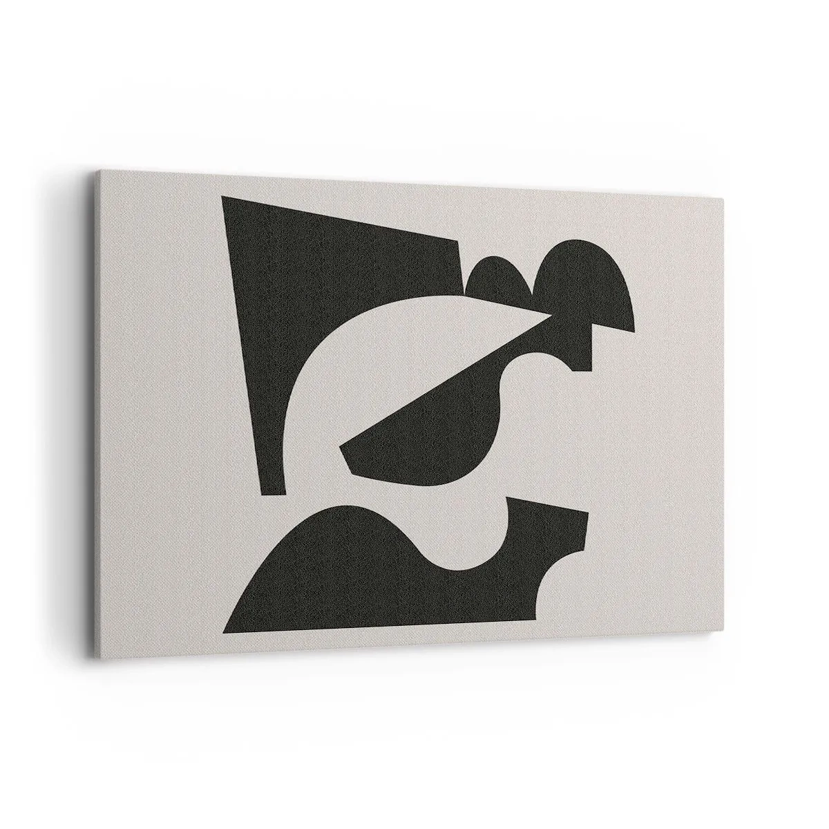 Impression sur toile - Image sur toile - Composition géométrique abstraite en noir et blanc - 100x70cm - À monter soi-même - Décoration murale moderne pour le salon et la chambre ARTTOR