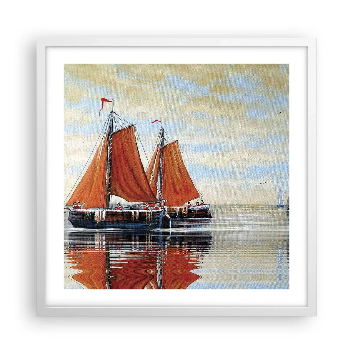 Affiche dans un cadre blanc - Poster - He, navigue, marin - 50x50 cm