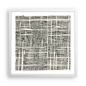Affiche dans un cadre blanc - Poster - Composition tissée - 50x50 cm