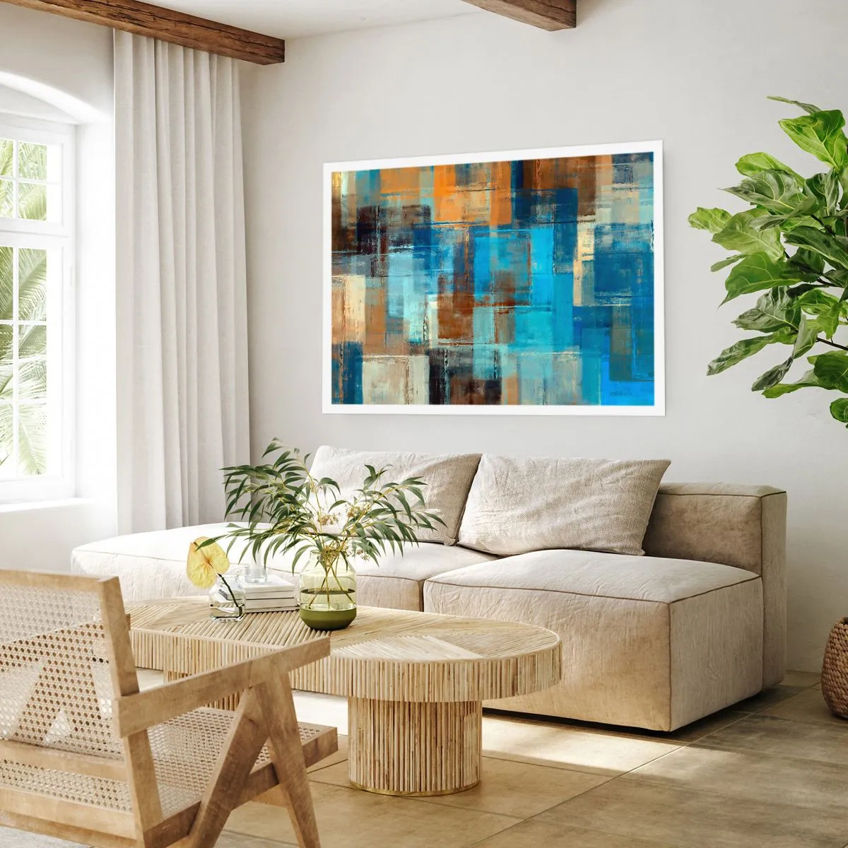 Affiche - Poster - A travers le voile bleu - 40x30 cm