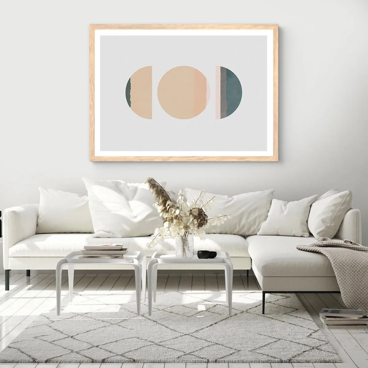 Affiche dans un chêne clair - Poster - Cercles après cercles - 50x40 cm