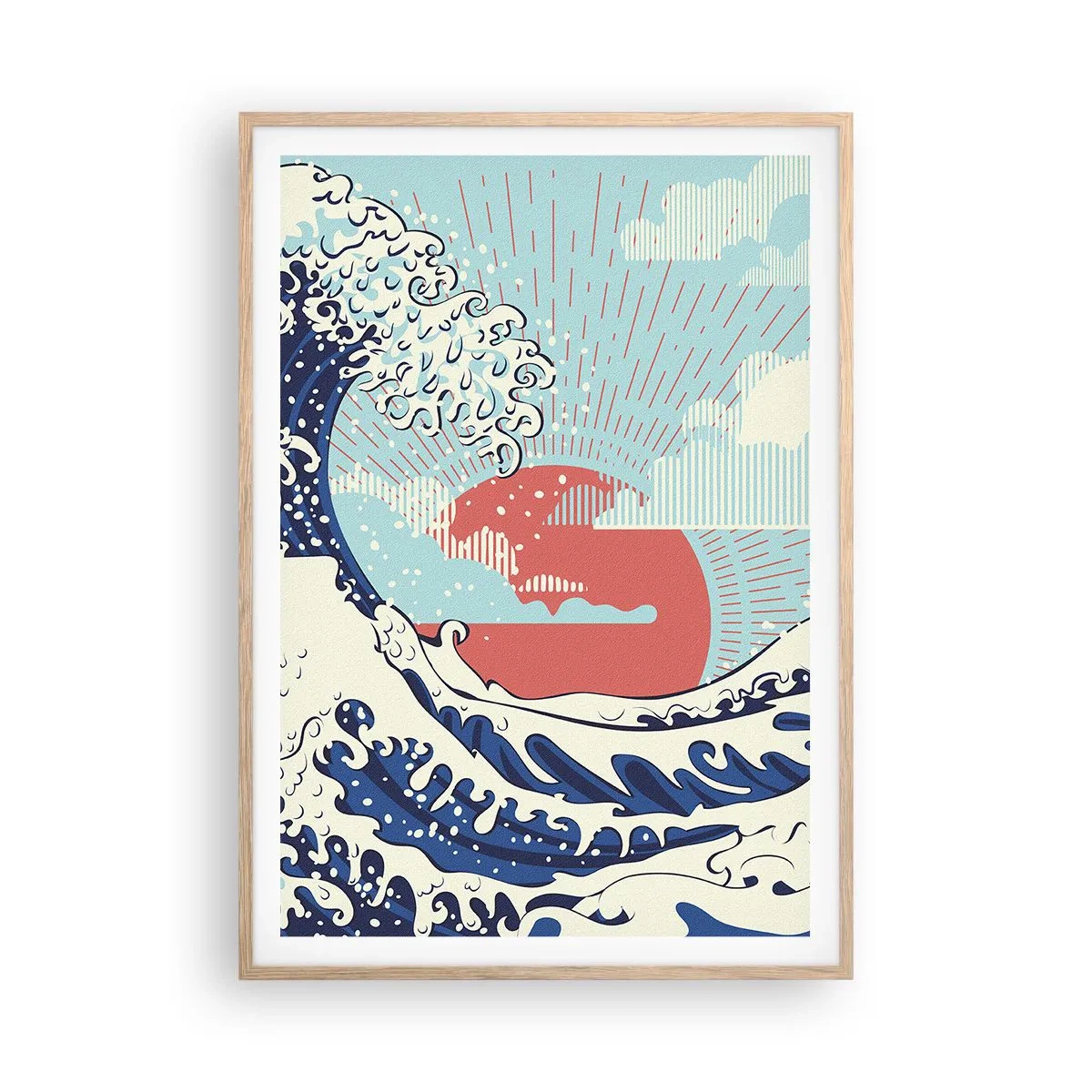 Affiche dans un chêne clair - Poster - D'une inspiration japonnaise - 70x100 cm