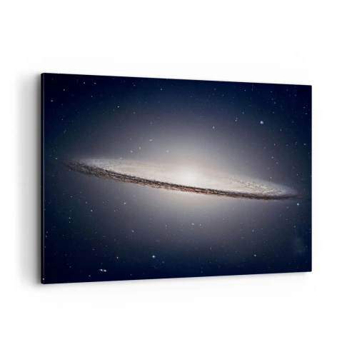 Impression sur toile - Image sur toile - Une galaxie spirale sur fond d'espace étoilé - 100x70cm - Il y a bien longtemps, dans une galaxie très lointaine… - Décoration murale moderne pour le salon et la chambre ARTTOR
