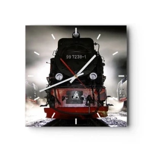 Horloge murale - Pendule murale - Il se lève et siffle, halète et souffle - 40x40 cm