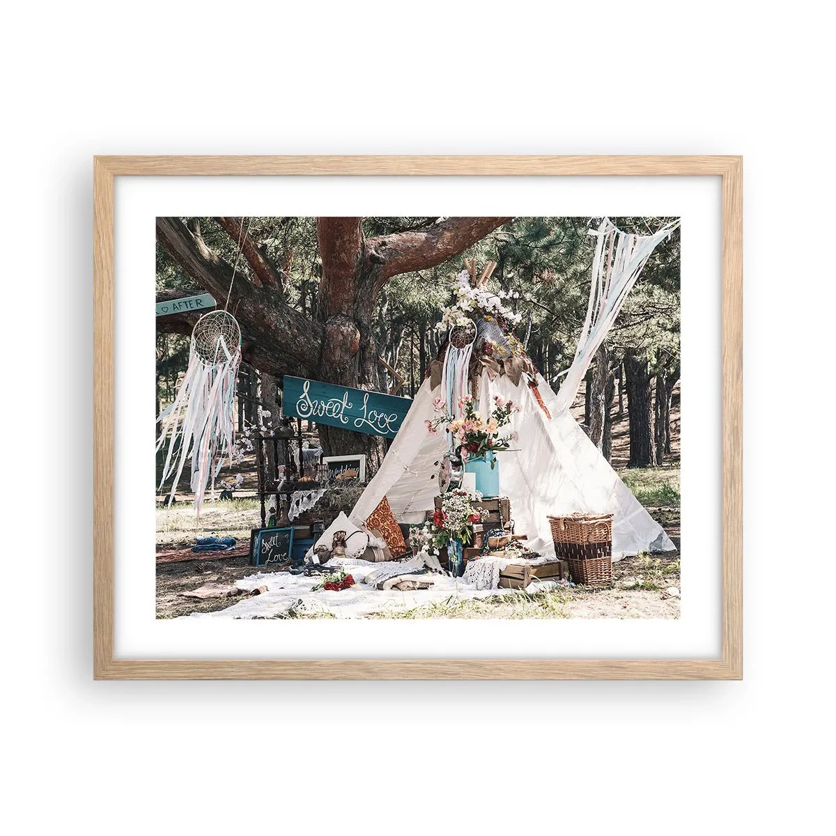 Affiche dans un chêne clair - Poster - Make love… - 50x40 cm