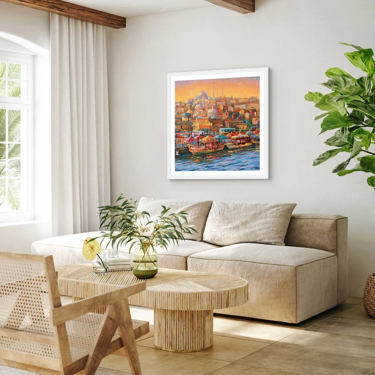 Affiche dans un cadre blanc - Poster - Conte d'Istanbul - 60x60 cm