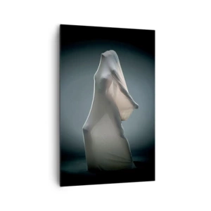 Impression sur toile - Image sur toile - Une figure en tissu blanc sur fond sombre - 80x120cm - Une soif secrète - Décoration murale moderne pour le salon et la chambre ARTTOR