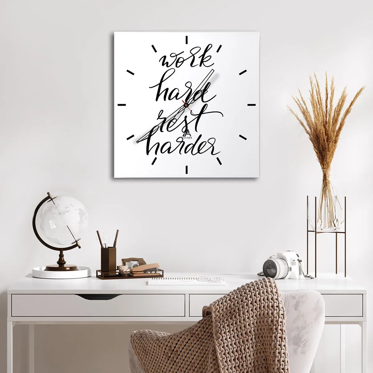 Horloge murale - Pendule murale - Équilibre de vie - 40x40 cm