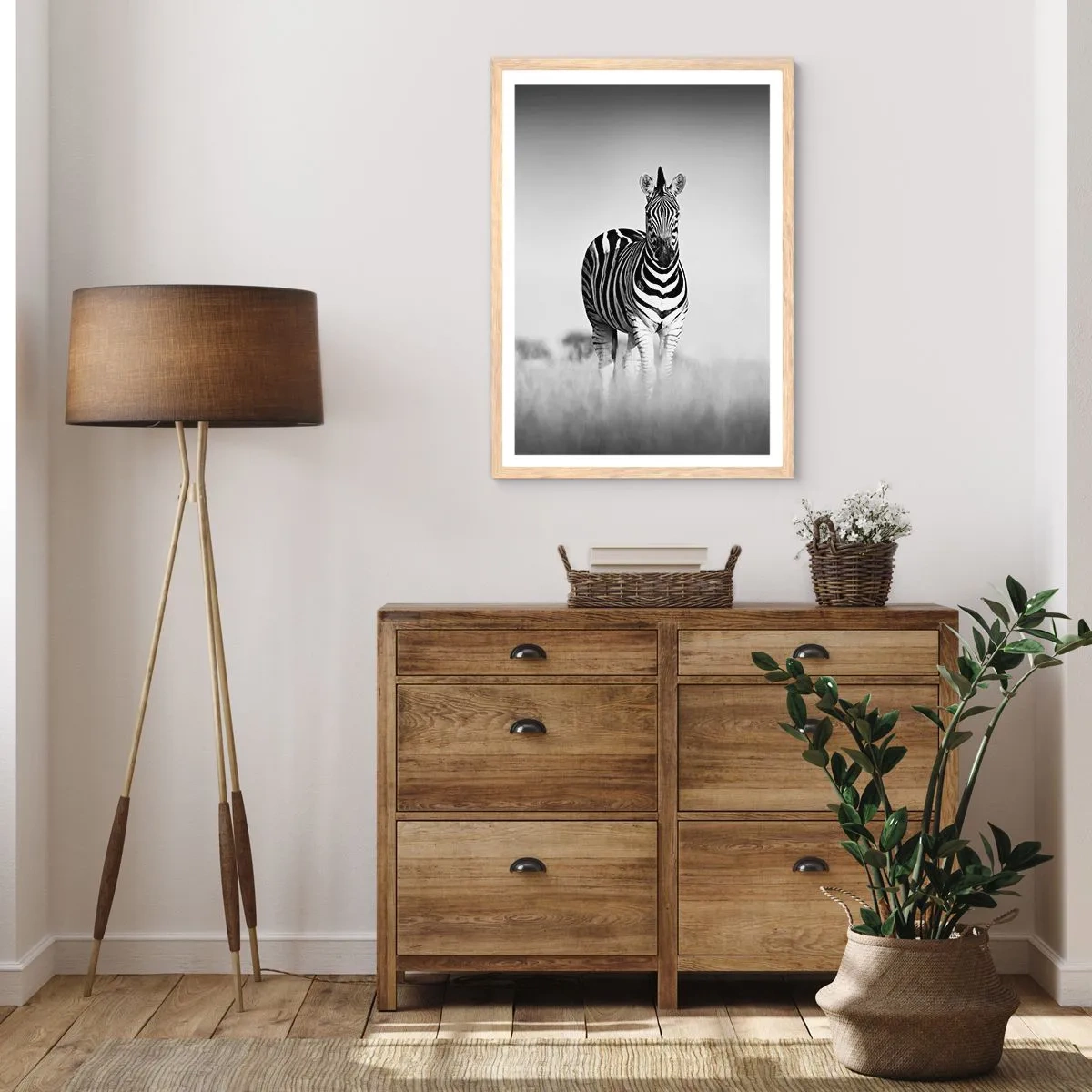 Affiche dans un chêne clair - Poster - Le monde est bel et bien noir et blanc - 30x40 cm