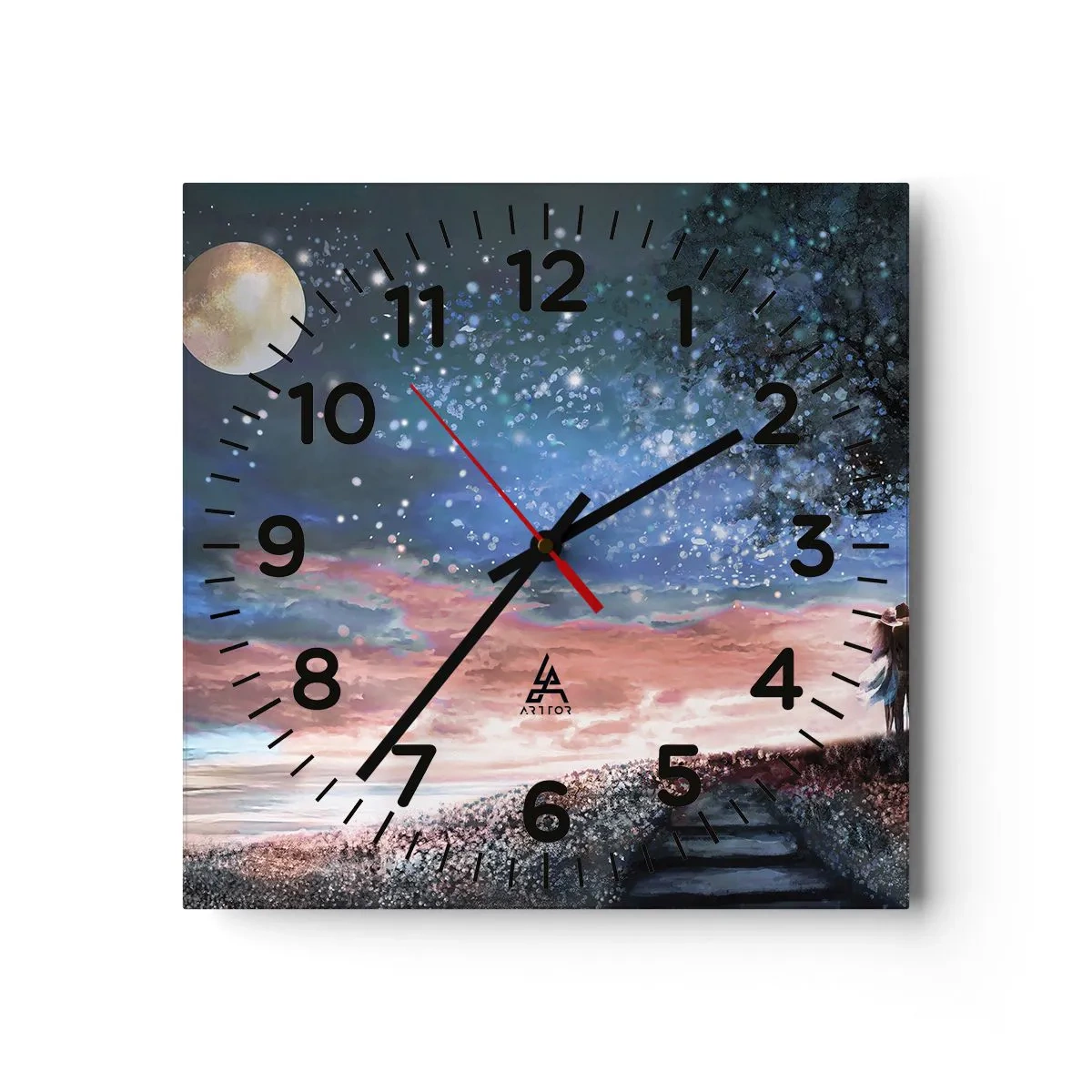Horloge murale - Pendule murale - Spectacle étoilé - 30x30 cm