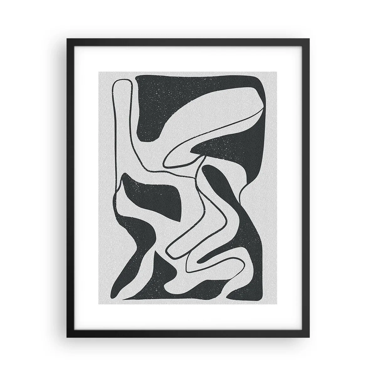 Affiche dans un cadre noir - Poster - Amusement de labyrinthe abstrait - 40x50 cm