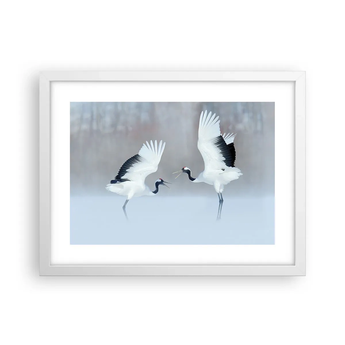Affiche dans un cadre blanc - Poster - Danse dans le brouillard - 40x30 cm