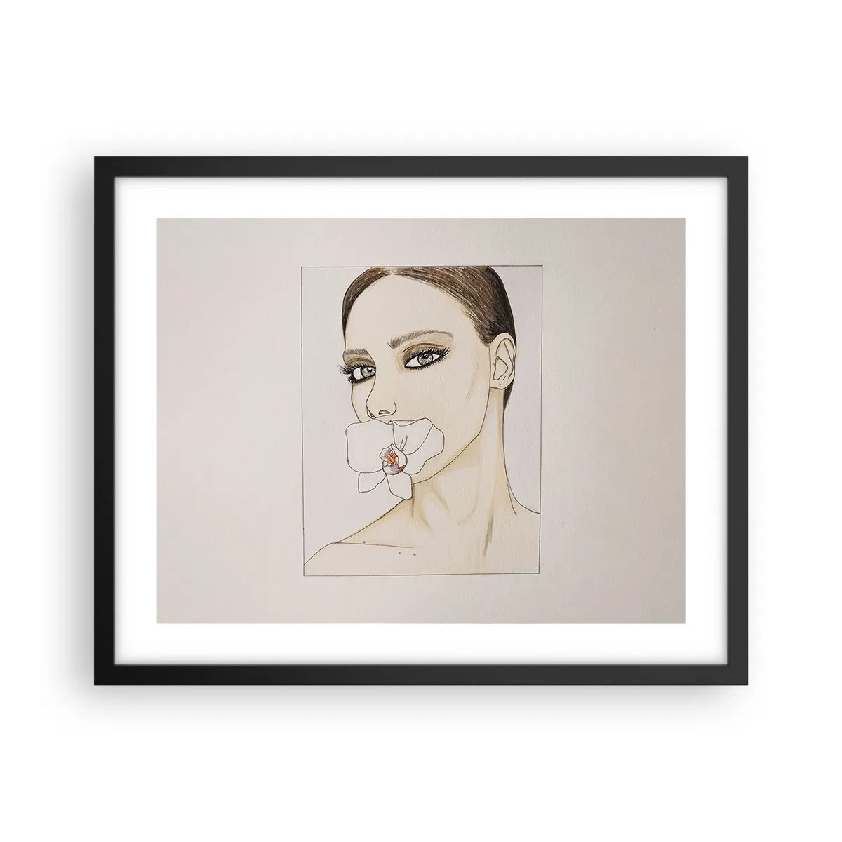 Affiche dans un cadre noir - Poster - Symbole de l'élégance et de la beauté - 50x40 cm