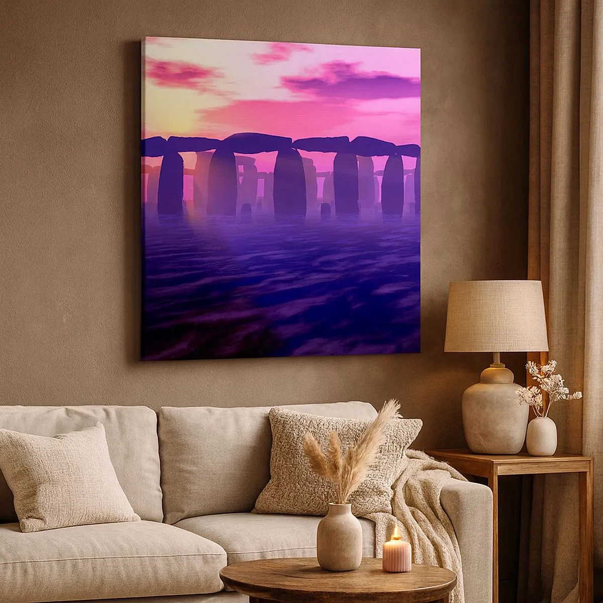 Impression sur toile - Image sur toile - Mystère à l'aube dans le brouillard - 30x30 cm