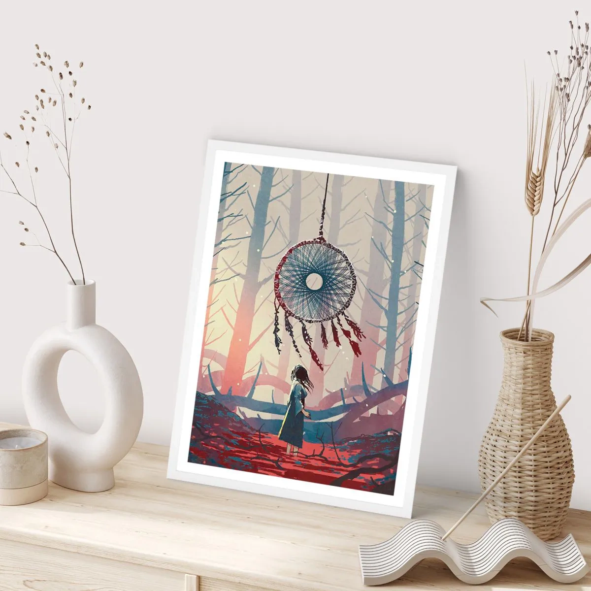 Affiche dans un cadre blanc - Poster - Rituel secret du bonheur - 70x100 cm