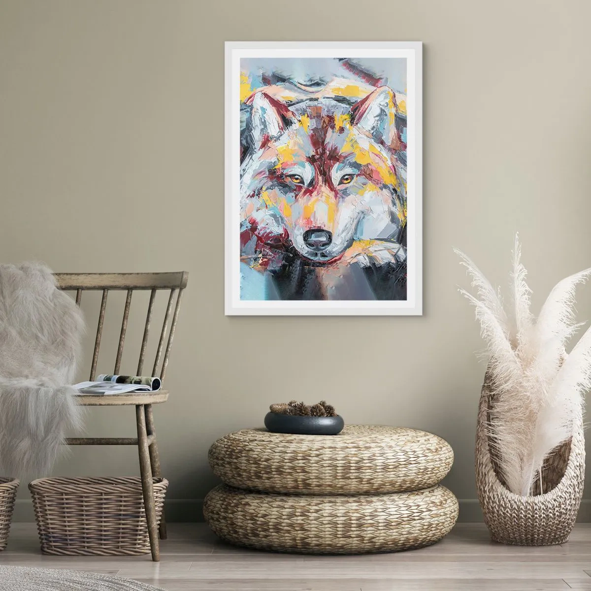 Affiche dans un cadre blanc - Poster - En paix au milieu des siens - 70x100 cm