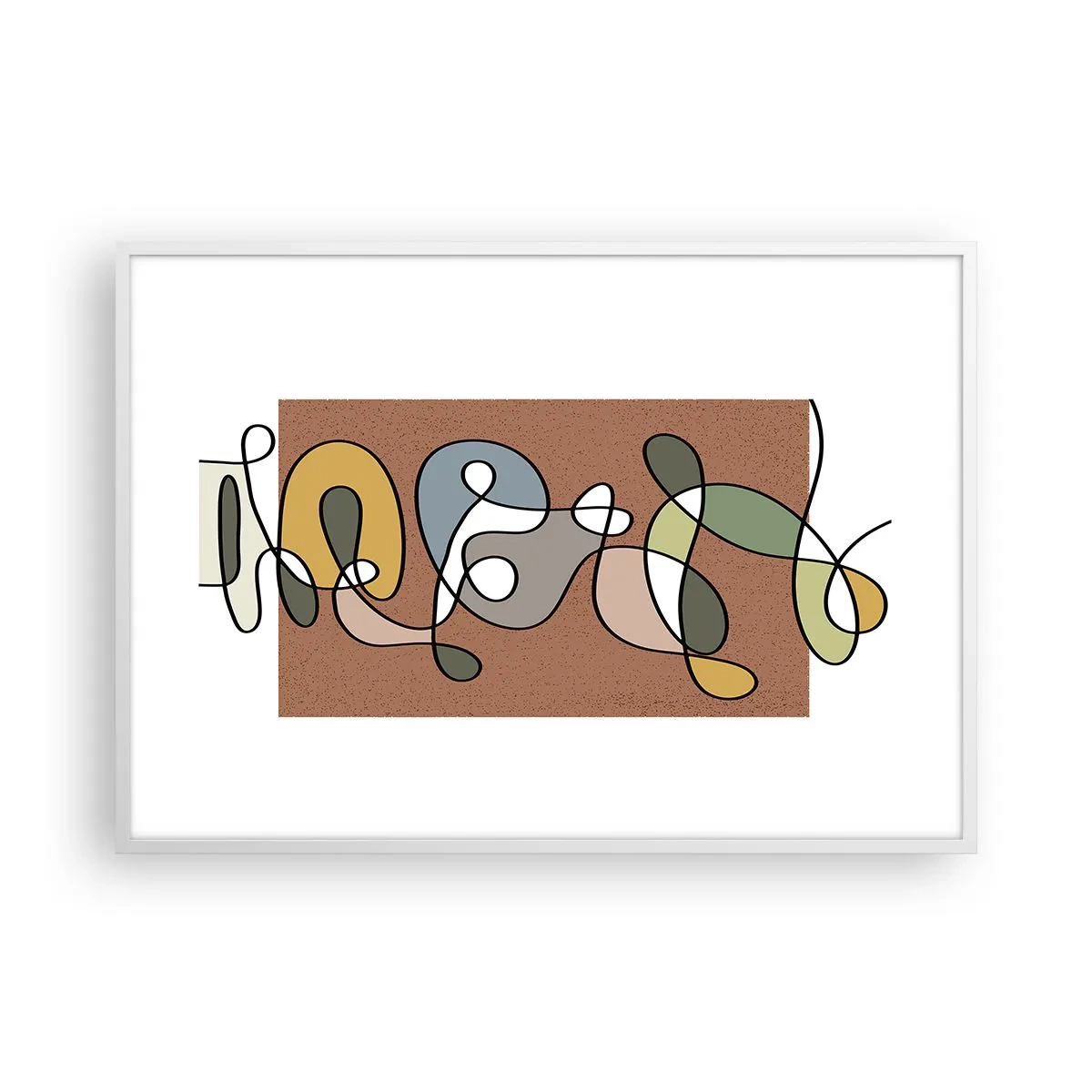 Affiche dans un cadre blanc - Poster - Une abstraction qui mérite le sourire - 100x70 cm