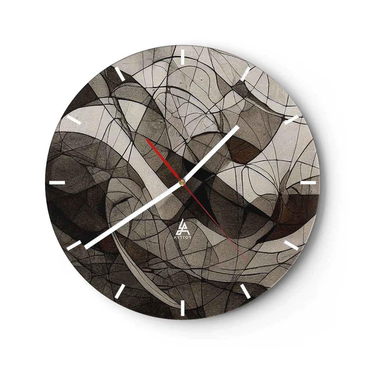 Horloge murale - Pendule murale - Circulation des couleurs de la terre - 40x40 cm
