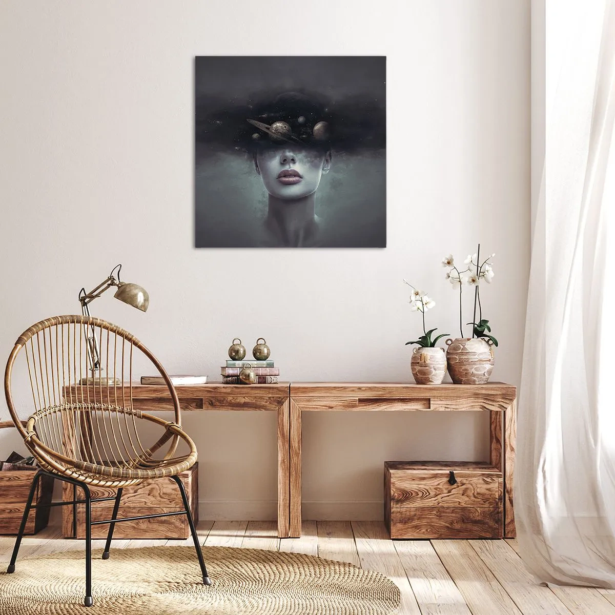 Impression sur toile - Image sur toile - Et les planètes deviennent folles... - 50x50 cm