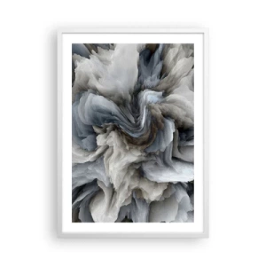 Affiche dans un cadre blanc - Poster - Pierre et fleur - 50x70 cm