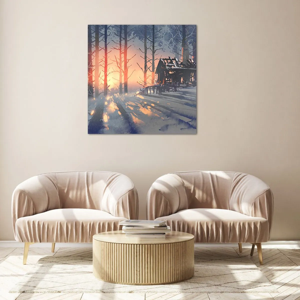 Impression sur verre - Image sur verre - Seul le soleil regarde ici - 40x40 cm