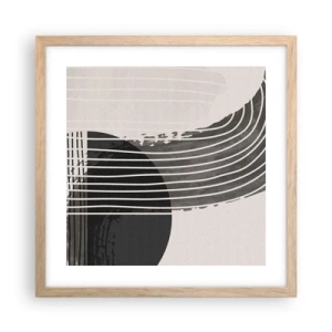 Affiche dans un chêne clair - Poster - Aller et retour - 40x40 cm