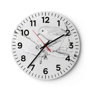 Horloge murale - Pendule murale - Matin d'hiver - 40x40 cm