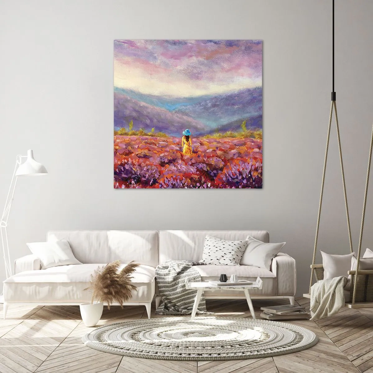 Impression sur toile - Image sur toile - Dans un monde lavande - 40x40 cm