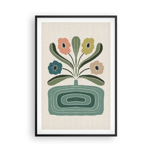 Affiche dans un cadre noir - Poster - Bouquet symétrique - 61x91 cm