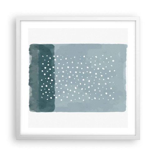 Affiche dans un cadre blanc - Poster - Évolution de bleus - 50x50 cm