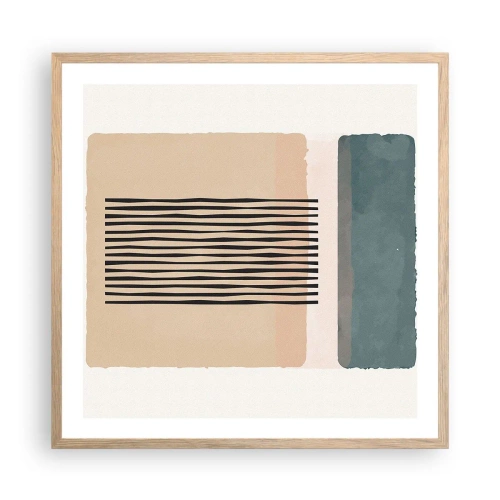 Affiche dans un chêne clair - Poster - Tout est en ordre - 60x60 cm