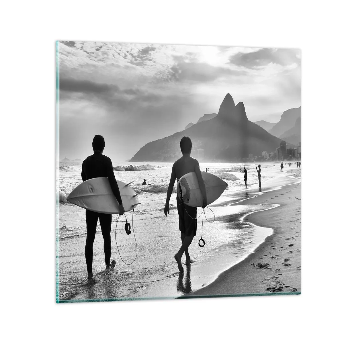 Impression sur verre - Image sur verre - Samba sur une vague - 60x60 cm