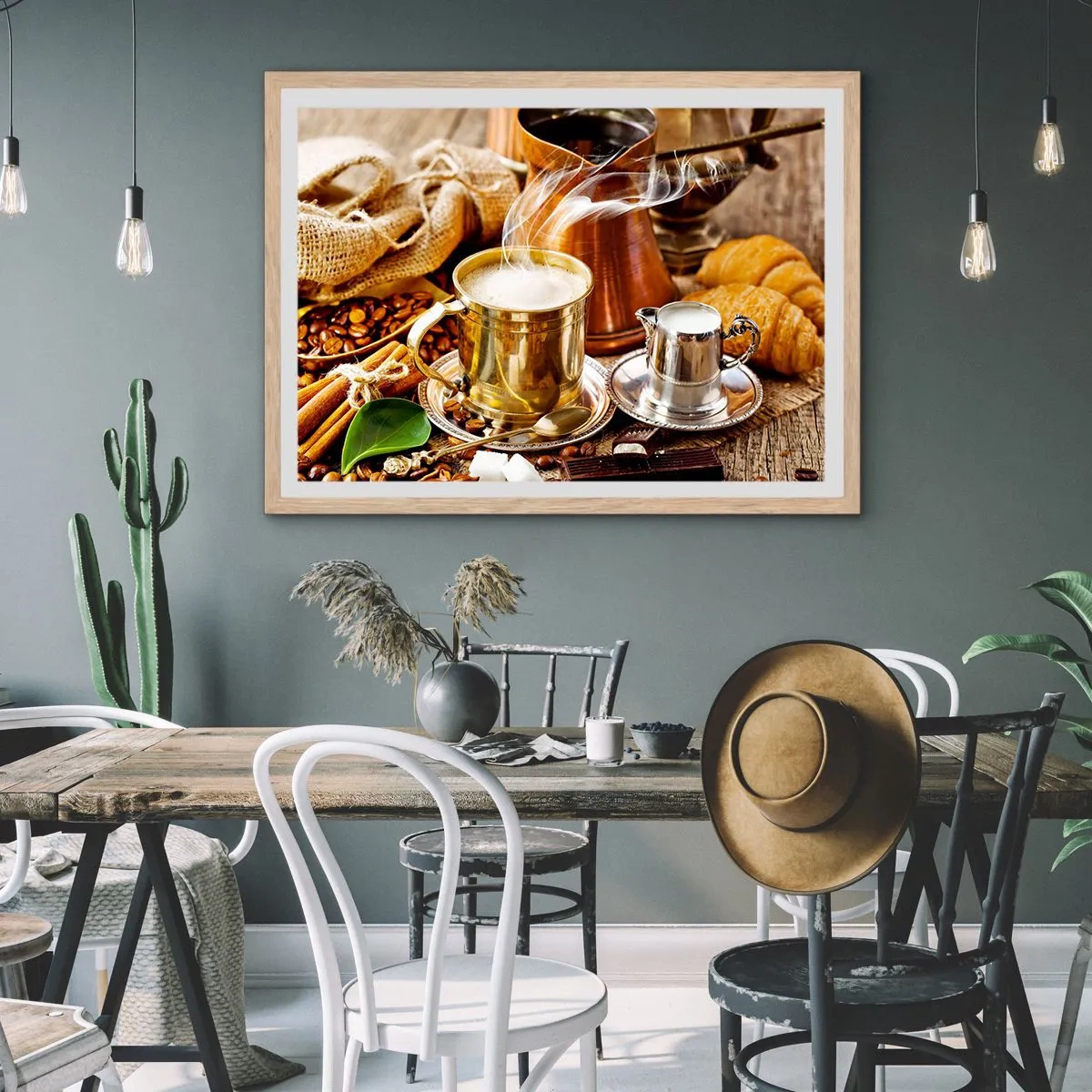 Affiche dans un chêne clair - Poster - Bonne journée! - 70x50 cm