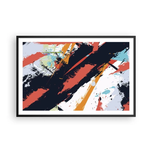 Affiche dans un cadre noir - Poster - Composition dynamique - 91x61 cm