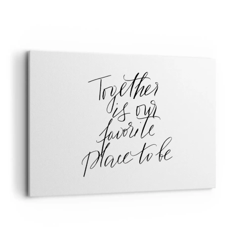 Impression sur toile - Image sur toile - Inscription typographique dans un style élégant sur fond blanc - 120x80cm - Vous aussi vous le sentez? - Décoration murale moderne pour le salon et la chambre ARTTOR