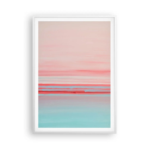 Affiche dans un cadre blanc - Poster - Abstraction à l'aube - 70x100 cm