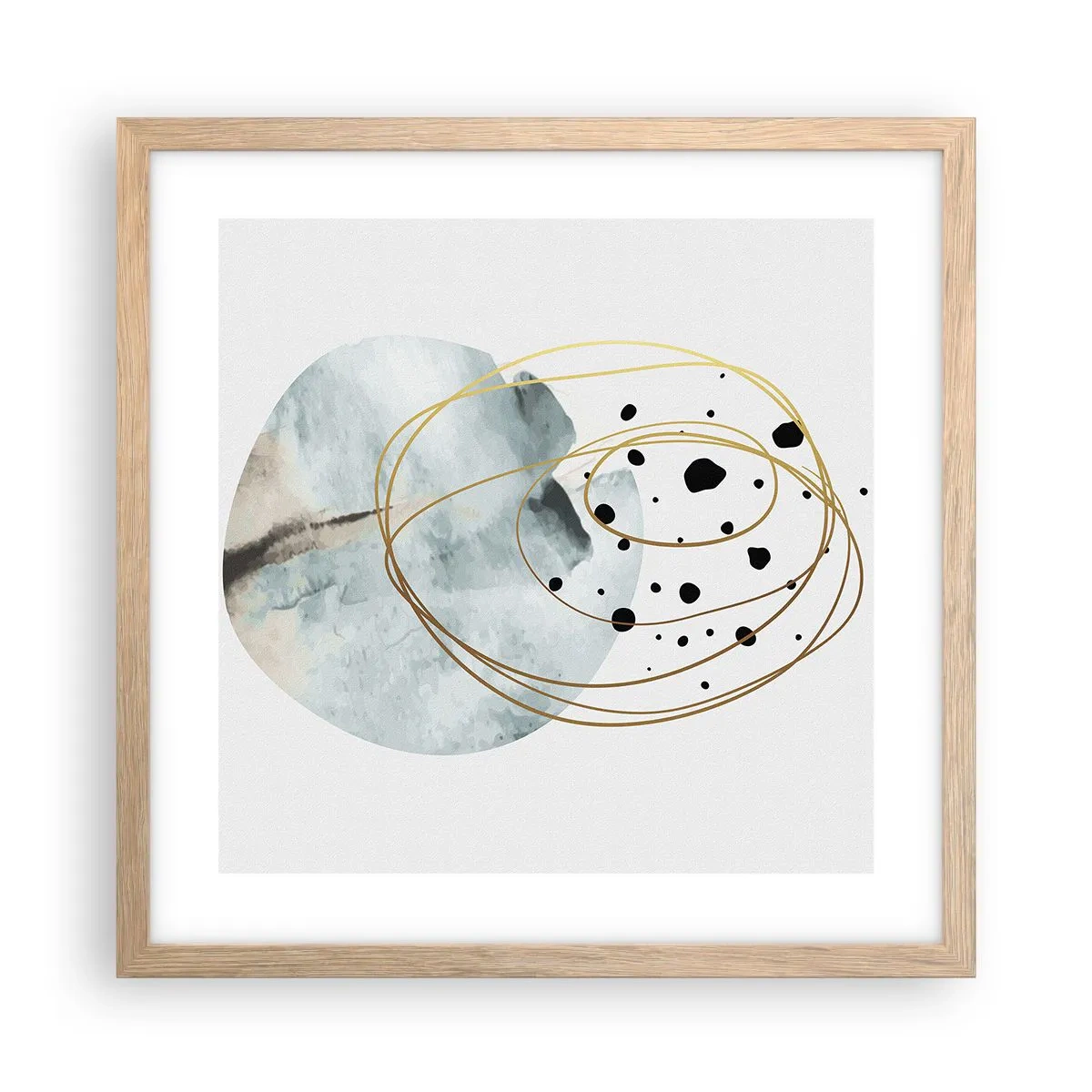 Affiche dans un chêne clair - Poster - Emmêlement de l'espace - 40x40 cm