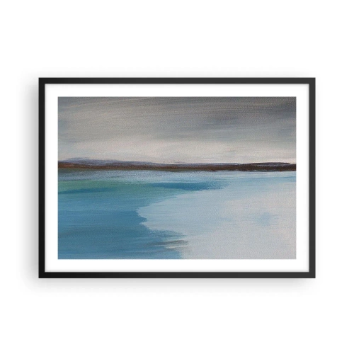 Affiche dans un cadre noir - Poster - Un paysage minimaliste avec une ligne de flottaison et un horizon - 70x50cm - Paysage horizontal - Décoration murale moderne pour le salon et la chambre ARTTOR