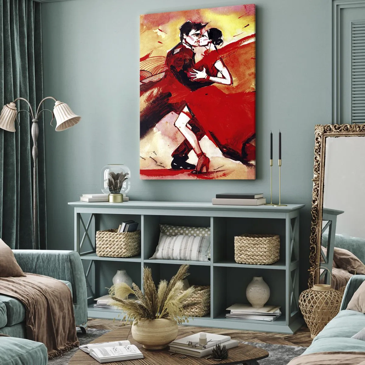 Impression sur toile - Image sur toile - Le rythme violet de la passion - 55x100 cm