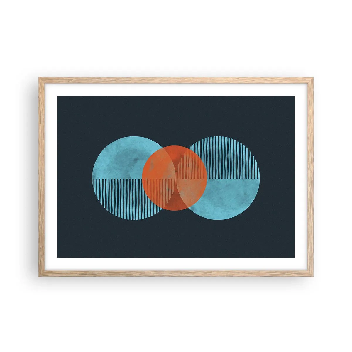 Affiche dans un chêne clair - Poster - Composition symétrique - 70x50 cm