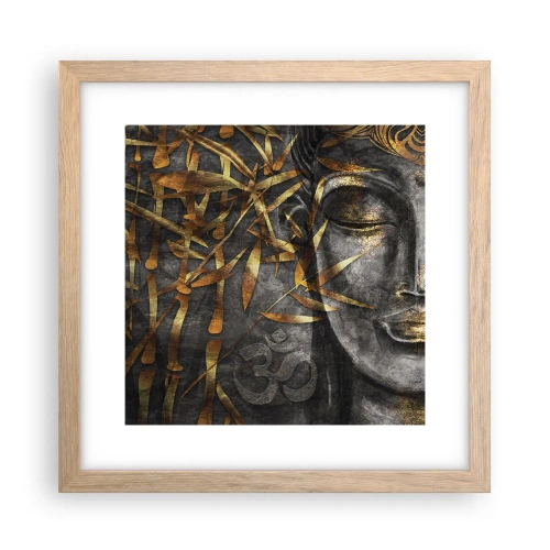 Affiche dans un chêne clair - Poster - Ressentir le calme - 30x30 cm