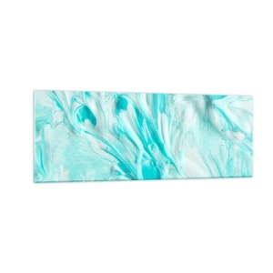 Impression sur verre - Image sur verre - Un motif abstrait dans des tons pastel de bleu et de blanc. - 140x50cm - Ensemble pour toujours - Décoration murale moderne pour le salon et la chambre ARTTOR