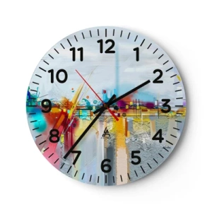 Horloge murale - Pendule murale - Pont de joie sur le fleuve de la vie - 30x30 cm